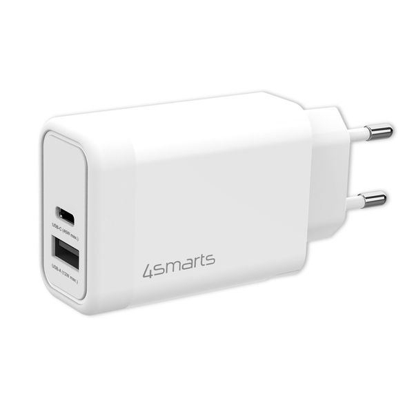 4smarts tinklo įkroviklis USB A/USB C, 45W balta