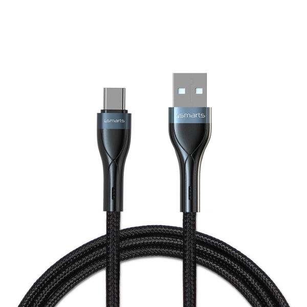 4smarts USB A į USB C kabelis, 1m, 18W juoda
