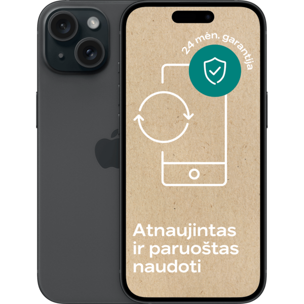 Apple iPhone 15 Atnaujintas 128 gb juoda