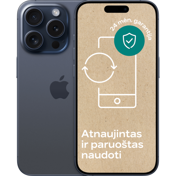 Apple iPhone 15 Pro Atnaujintas 128 gb mėlyna