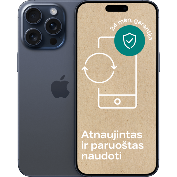 Apple iPhone 15 Pro Max Atnaujintas 256 gb mėlyna