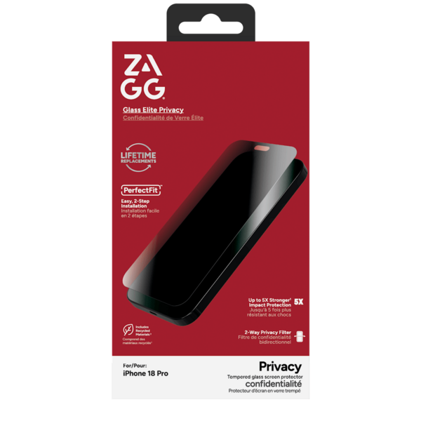 Zagg Privacy ekrano apsauga iPhone 18 Pro/17 Pro skaidri